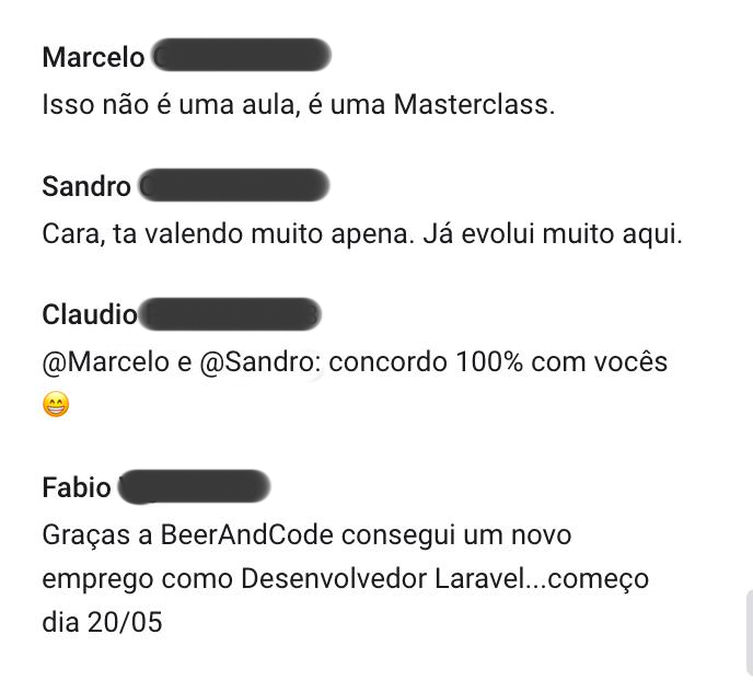 Depoimento dos alunos no ultimo workshop